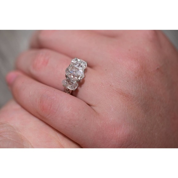 Alternative Engagement Ring Raw rustic Boho Promise Ring dainty unique s… - Picture 1 of 5